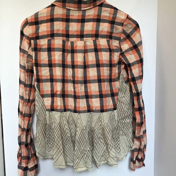 ANTHROPOLOGIE Holding Horses Peplum Flannel 0 - Picture 4 of 5